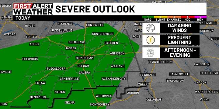 First Alert Weather Day: Strong afternoon storms possible