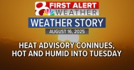 Forecast: A Heat Advisory continues through Monday evening