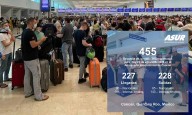 Aeropuerto de Cancún registra 40 vuelos menos este sábado