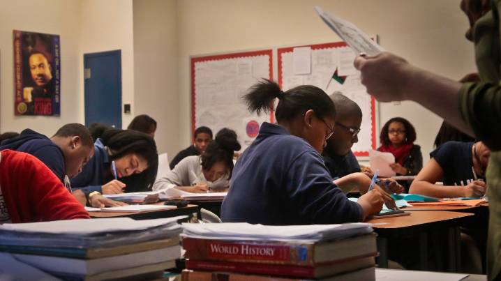 Public school students made big gains in some test results