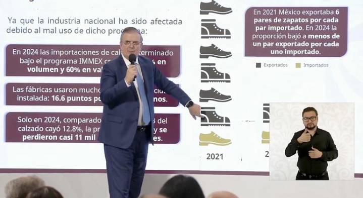 Prohíben temporalmente importación de calzado terminado: Ebrard
