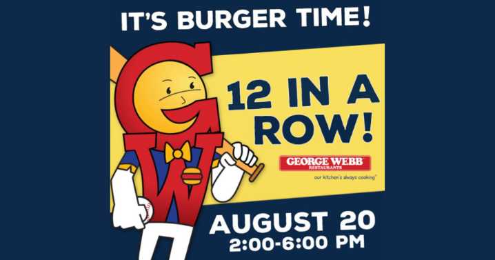 Date announced for free burger day at George Webb restaurants after Brewers' 12th straight win