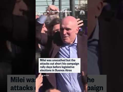 Protesters hurl objects at Argentina's president