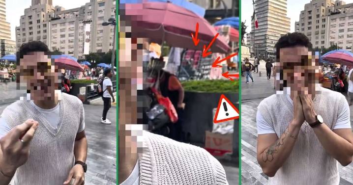 Captan a vendedora de frituras haciendo sus necesidades en pleno Centro Histórico de CDMX