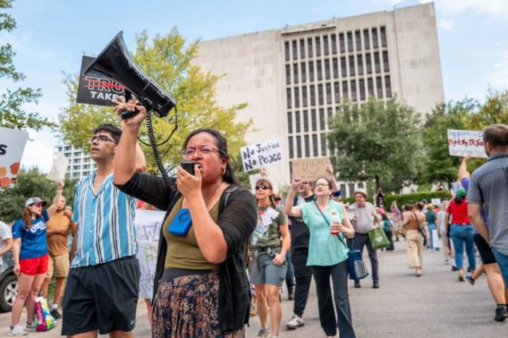 Demonstrators protest Trump-backed redistricting plans at over 200 events across the country
