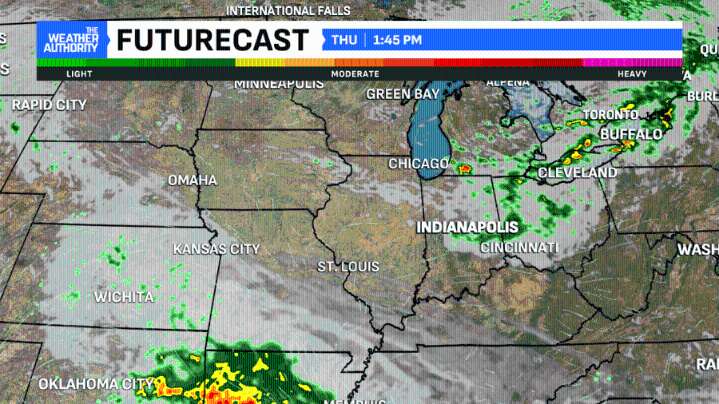 Small rain chance with next front Thursday in central Indiana