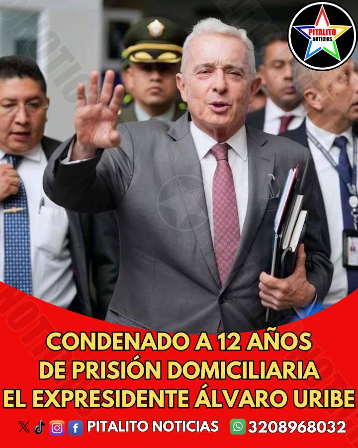 Uribe condenado a 12 años de prisión domiciliaria
