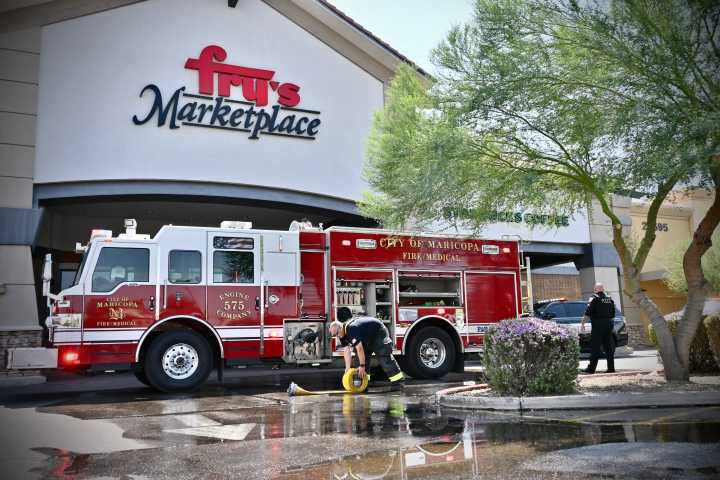 Fire alarm evacuates Fry's supermarket