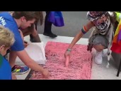 Volunteers use chalk to restore crosswalk honoring Pulse shooting victims