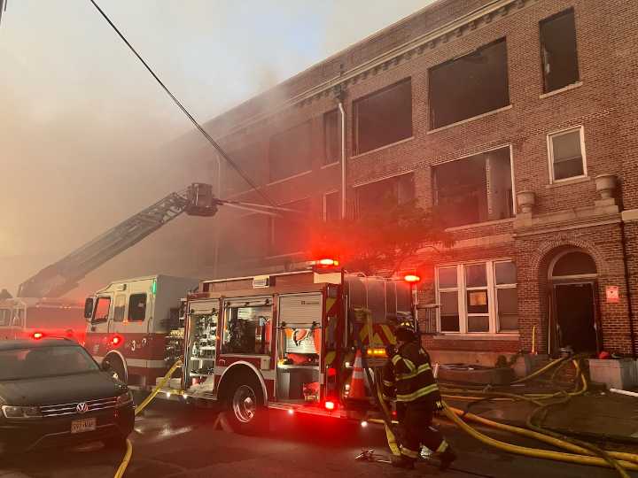 Firefighters battling 3-alarm blaze at 100