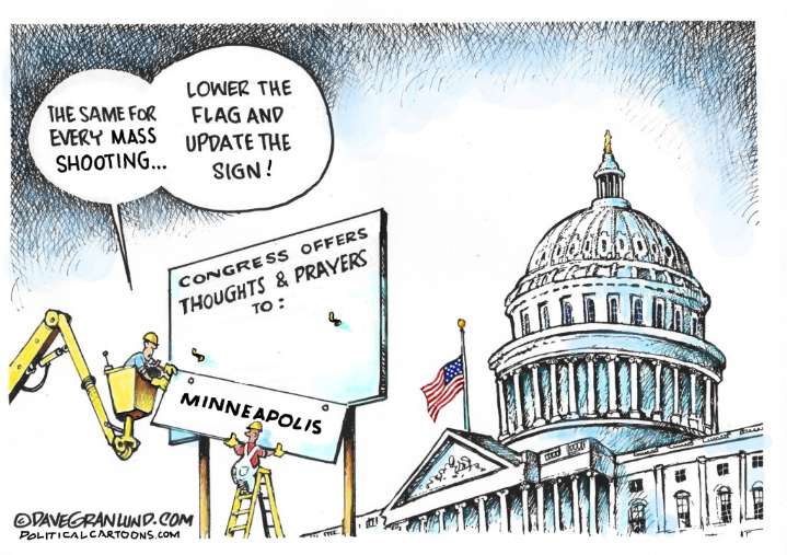 Cartoonist’s take: Minneapolis shootings and congress