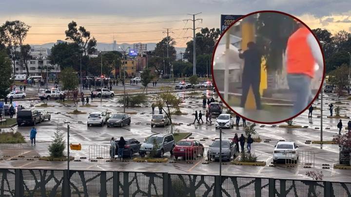 Momento exacto de balacera afuera del Estadio Cuauhtémoc que dejó un muerto