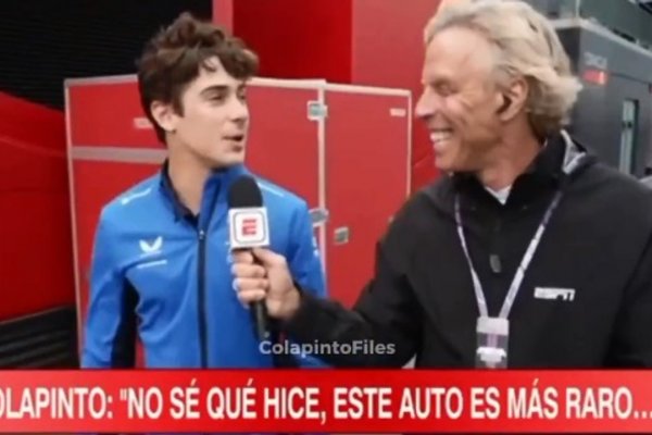 “No sé, boludo, este auto es más raro'', la espontánea respuesta de Colapinto tras terminar 9°