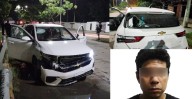 Persecución nocturna en Oaxaca: detienen a motociclista por daños a vehículo particular