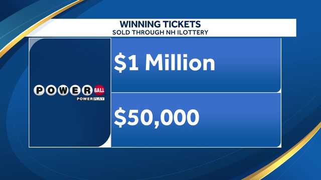 Powerball tickets worth $1 million and $50,000 sold in New Hampshire