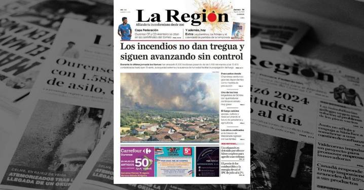 La portada de La Región de este jueves, 14 de agosto