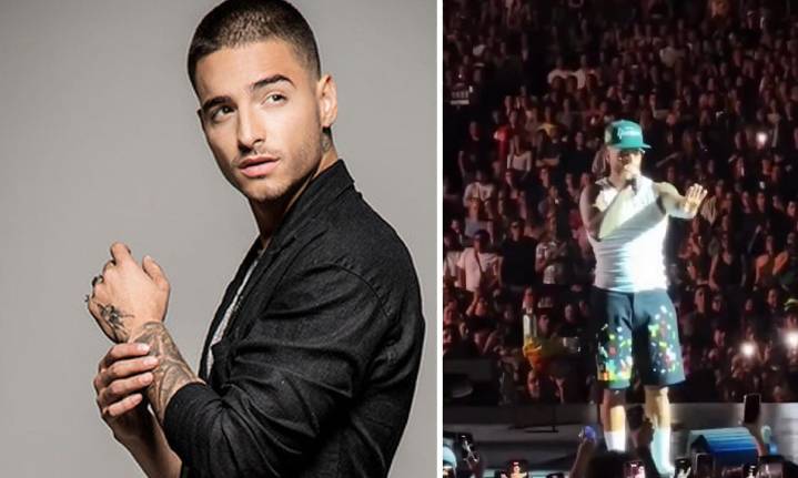 Maluma le llama la atención a una fan, por llevar a su bebé a uno de sus conciertos