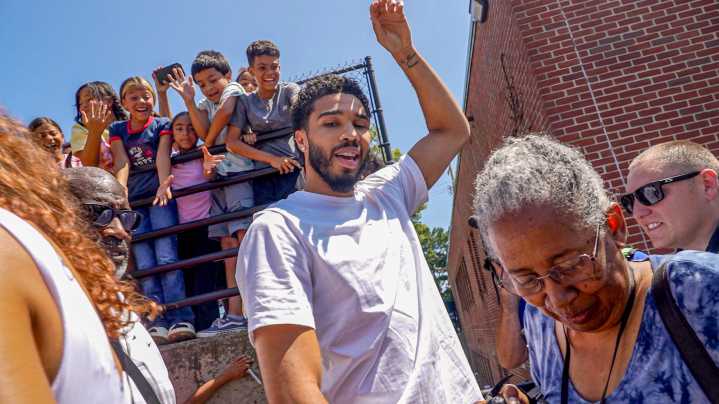 Photos of Boston Celtics star Jayson Tatum in Providence