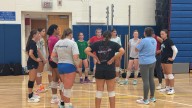 Fairport girls volleyball practice