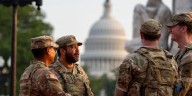 National Guard vehicle collides with civilian car near US Capitol, trapping one person