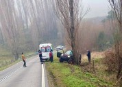 Conductor lesionado tras impactar con árbol en km 26 de la Ruta 240