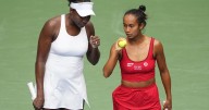 Venus Williams wins a US Open women's doubles match for the 1st time since 2014