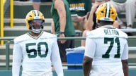 Watch Packers' Zach Tom throw punches during practice…