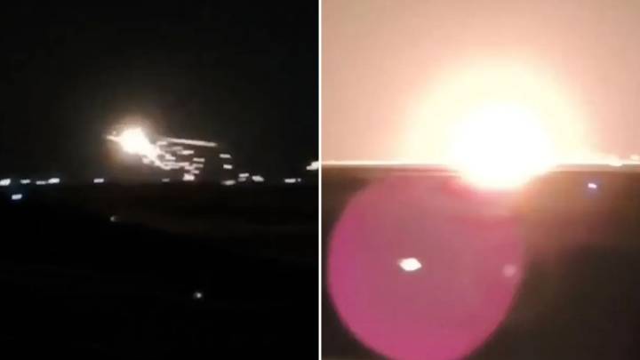 Terrifying moment fighter jet bursts into flames and crashes during take-off as pilots eject with seconds to spare