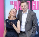 Pamela Anderson Hints It's Hard Not to 'Fall in Love' With Liam Neeson