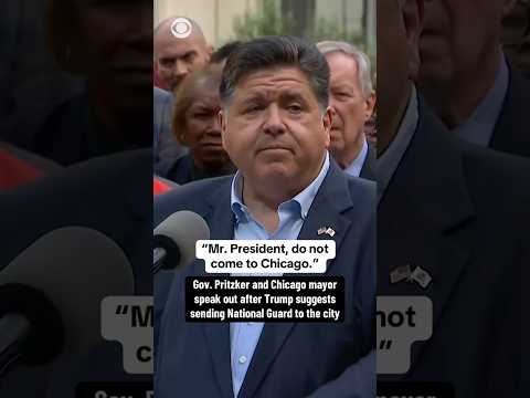 Illinois governor and Chicago mayor speak out after Trump suggests deploying National Guard #shorts