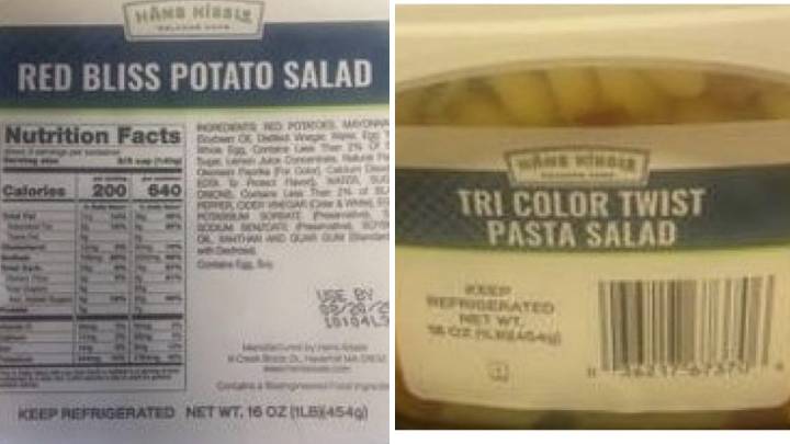 Recall issued for pasta salad sold it CT that was mislabeled as potato salad