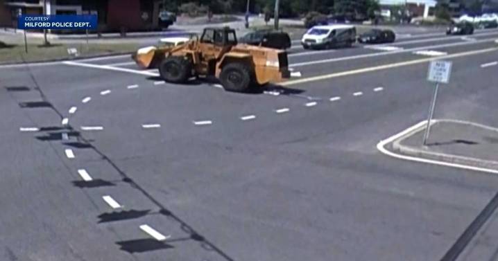 60,000-pound front end loader barrels down hill, crashes after brakes fail