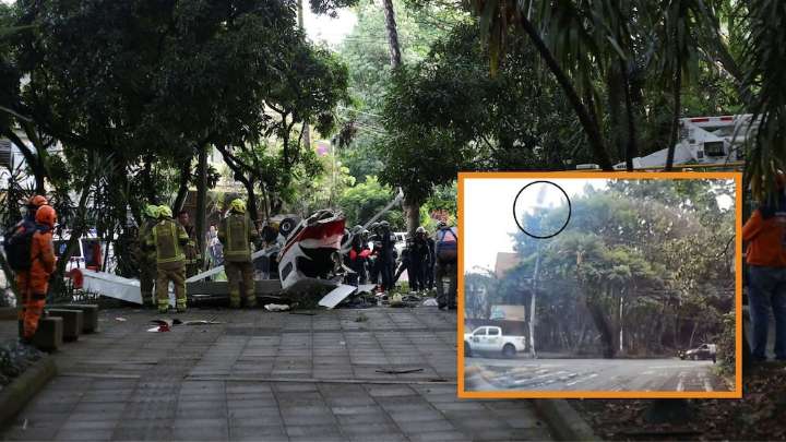 Revelan VIDEO del momento exacto en el que cae una avioneta en Medellín