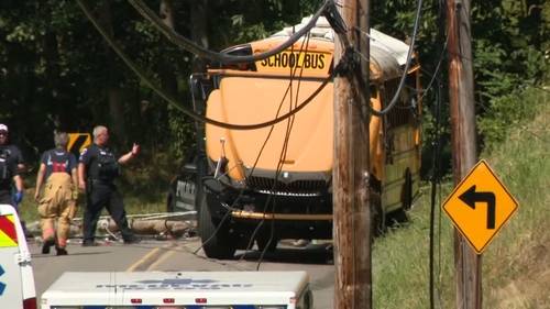 Bus carrying junior high school football team crashes in Economy Bourough, Pennsylvania, 21 people hospitalized, officials say