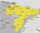 Aviso amarillo por lluvias y tormentas para mañana en la provincia de Teruel