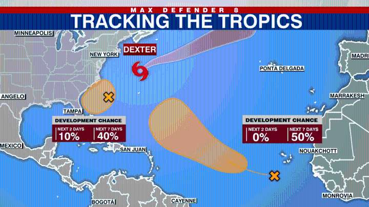 NHC monitors 2 disturbances in Atlantic as TS Dexter weakens