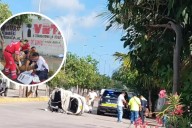 Mototaxi vuelca tras choque en Villas del Sol, Playa del Carmen: Hay una mujer lesionada
