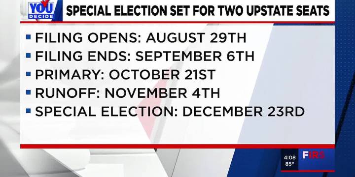 Special election set for SC Senate seat after Upstate senator resigns