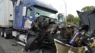 Ocala: Truck overturns on I-75, blocking the roadway. Two injured.