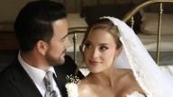Los cuatro espectaculares vestidos que lució la esposa de Mane de la Parra en su boda