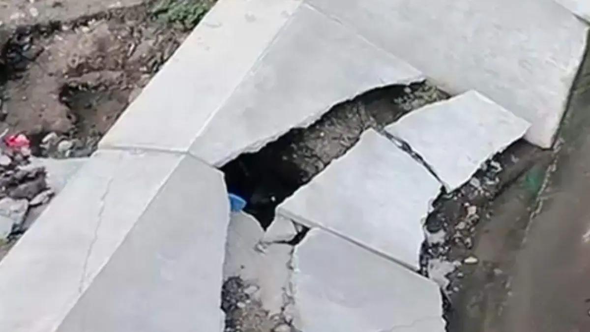 ¡Se faja la Comuna! Ordena a constructora reparar el lavadero pluvial en el Arboledas Invies