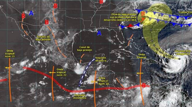 Prevén lluvias muy fuertes en Chihuahua, Durango, Nayarit y Jalisco