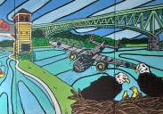 Mysterious Ghost Bomber flies over the Monongahela again in a mural honoring local history
