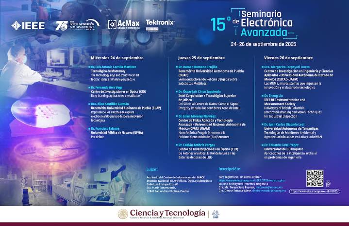 El INAOE invita al 15º Seminario de Electrónica Avanzada