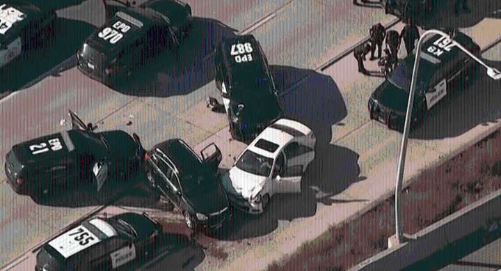 Pursuit crash snarls traffic on I