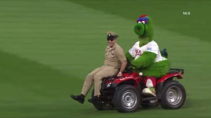 Naval chief from Minersville surprises family at Phillies game