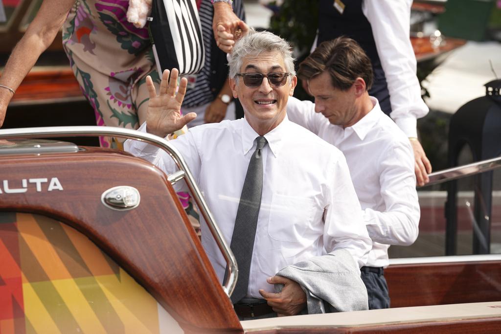 Venice jury take boat to press conference