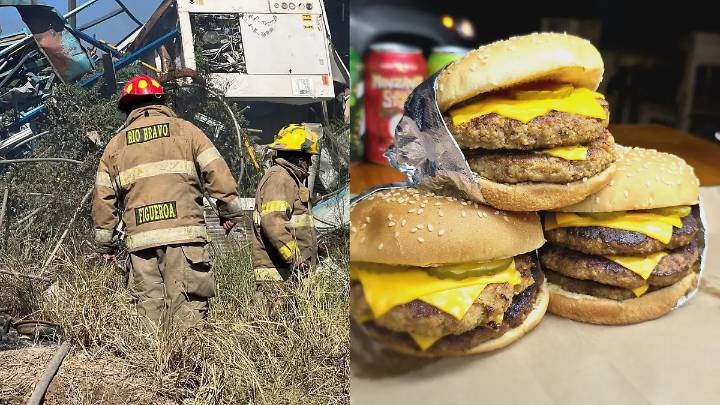 ¡Reconocen su labor! Restaurante regala hamburguesas a bomberos de Tamaulipas tras combate a incendio industrial