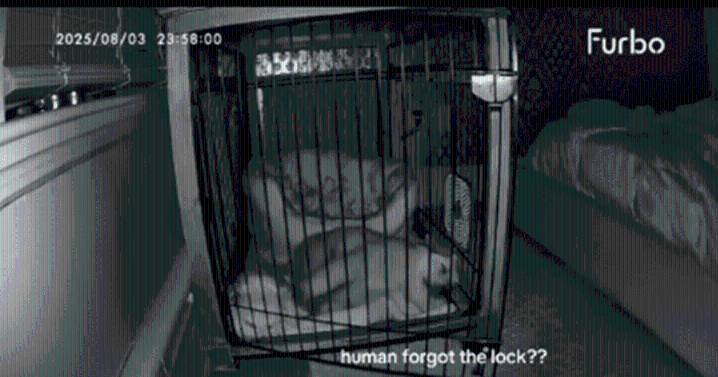 Puppy Surprises Owner After Leaving Crate Door Unlocked