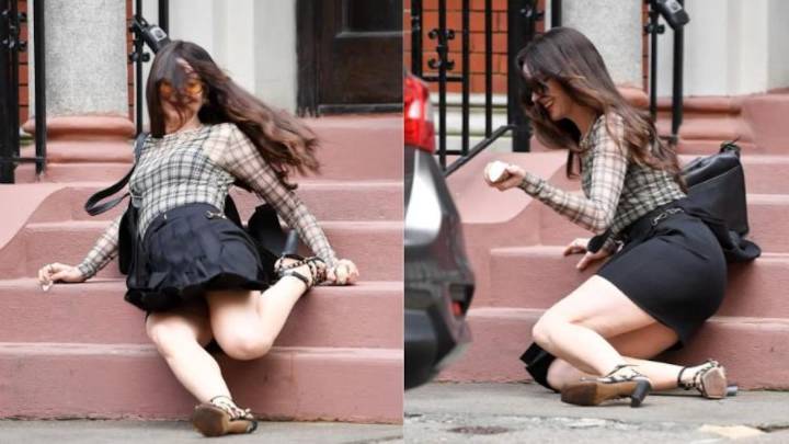 Anne Hathaway sufre una aparatosa caída durante el rodaje de 'El diablo viste de Prada 2'